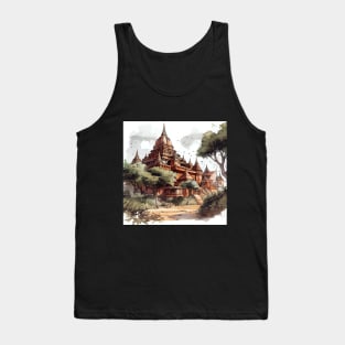 Illustration of handsome Bagan, Myanmar on white background Tank Top